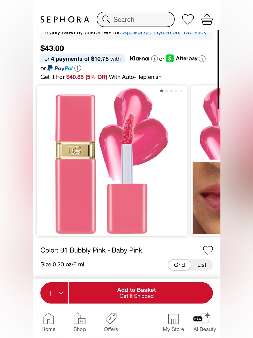 Dolce & gabbana rose dew lip bite - bubbly pink